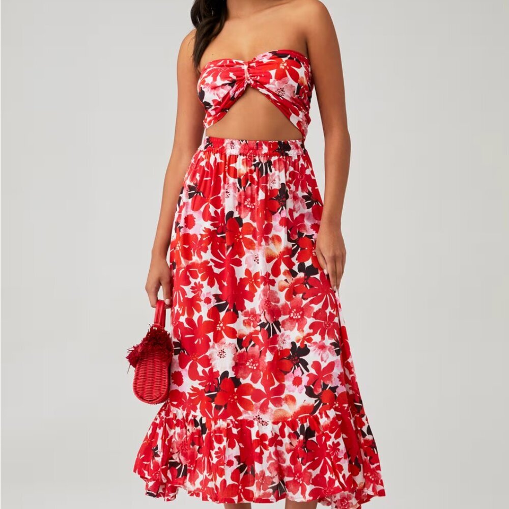 🌺 Tiare Hawaii Floral 2-Piece Set (Top & Skirt) - M/L - Picture 3 of 15